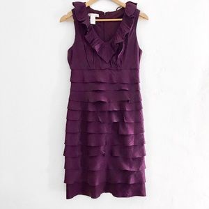 London Times Purple Ruffle Dress
